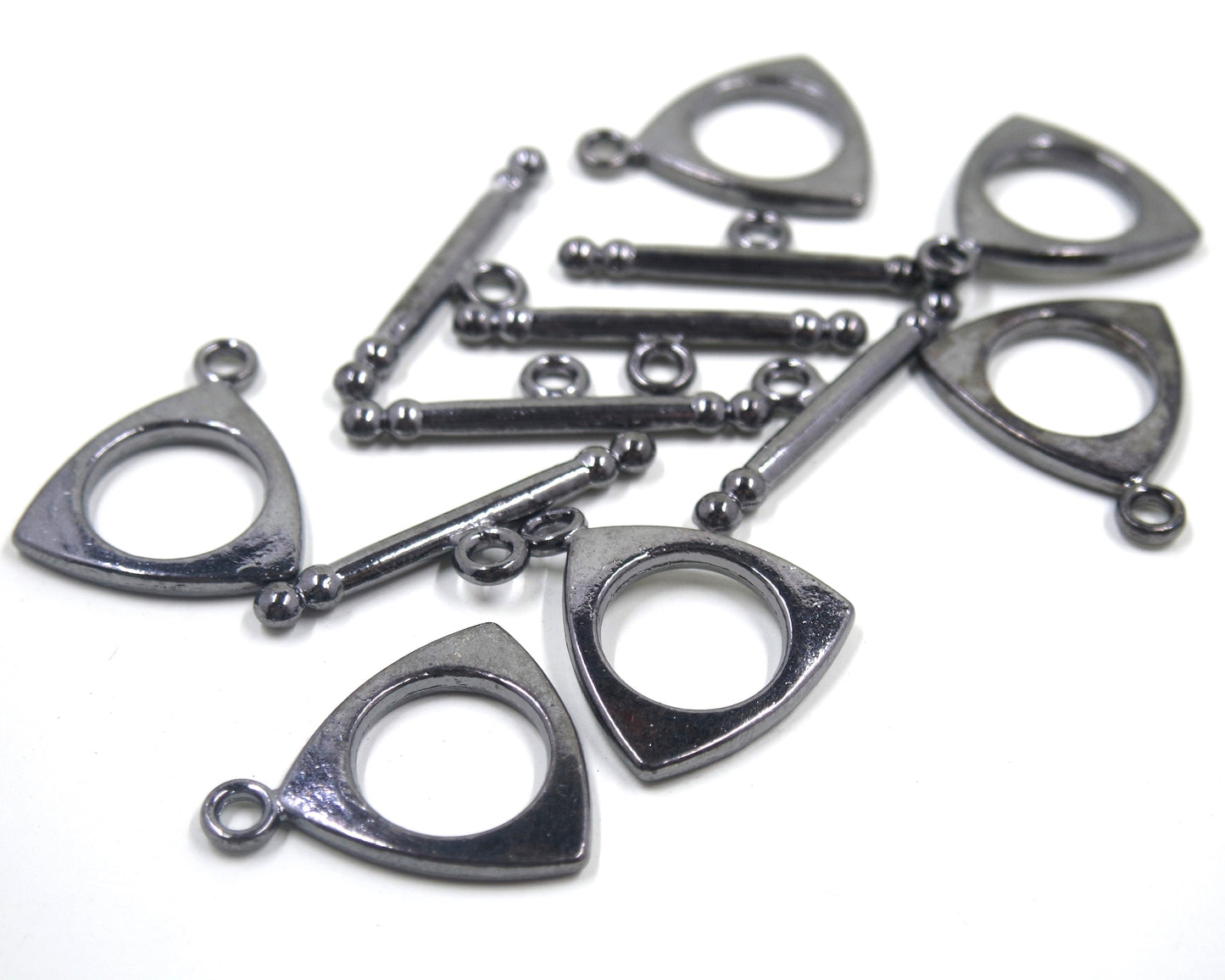 Triangle Circle Toggle Clasp Gunmetal Tone