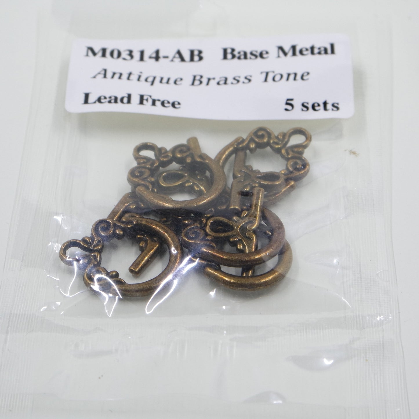 Vine Scroll Swirl Toggle Clasp Antique Brass Tone