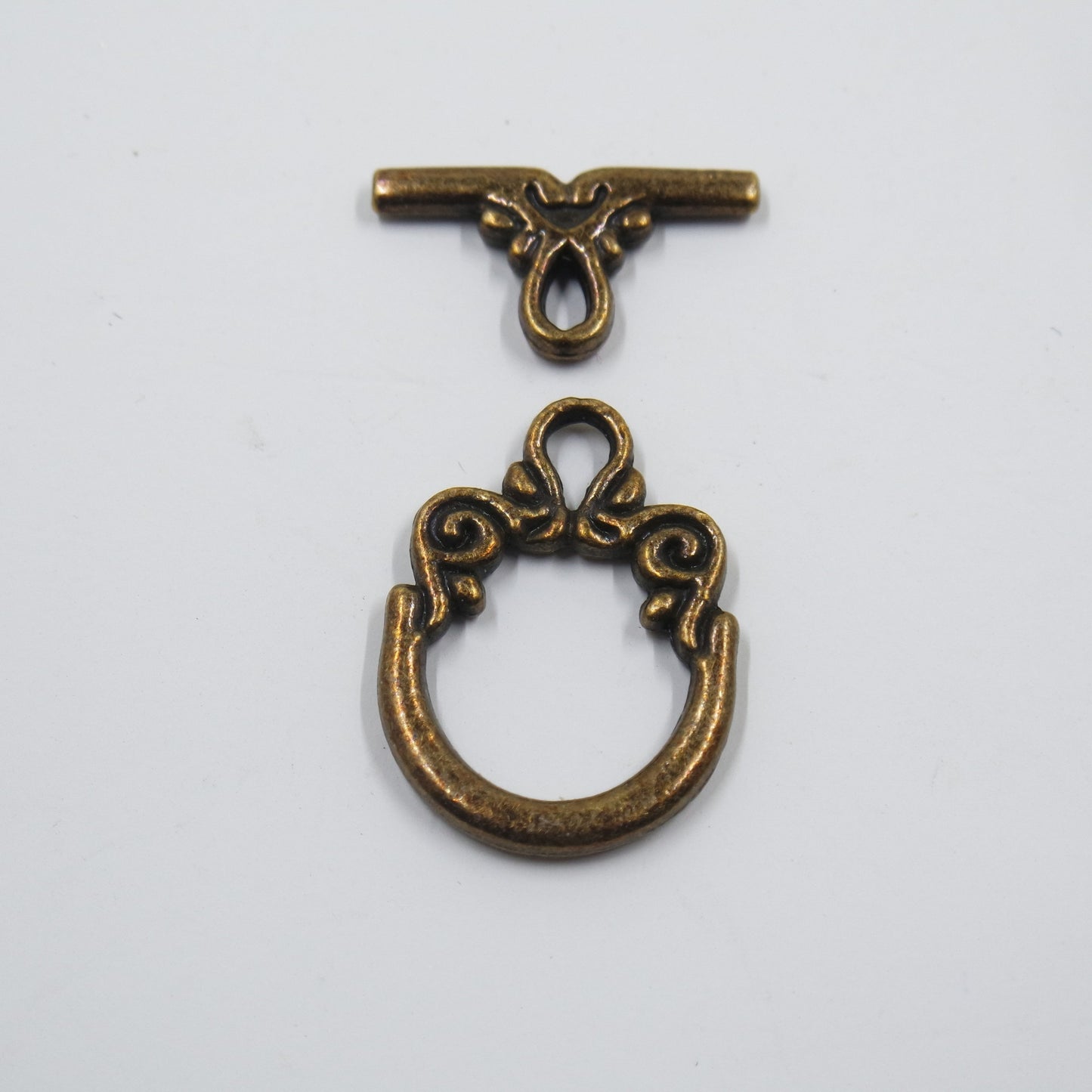 Vine Scroll Swirl Toggle Clasp Antique Brass Tone