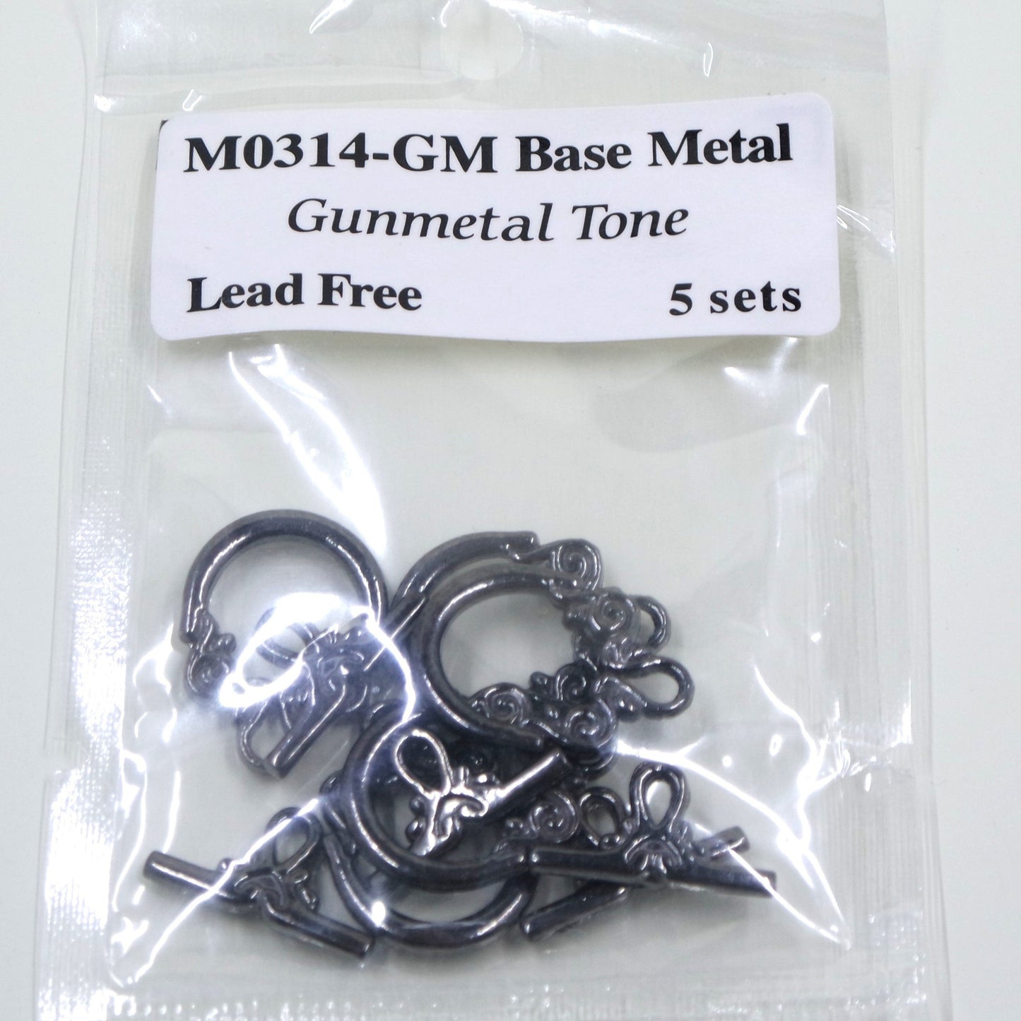 Vine Scroll Swirl Toggle Clasp Gunmetal Tone