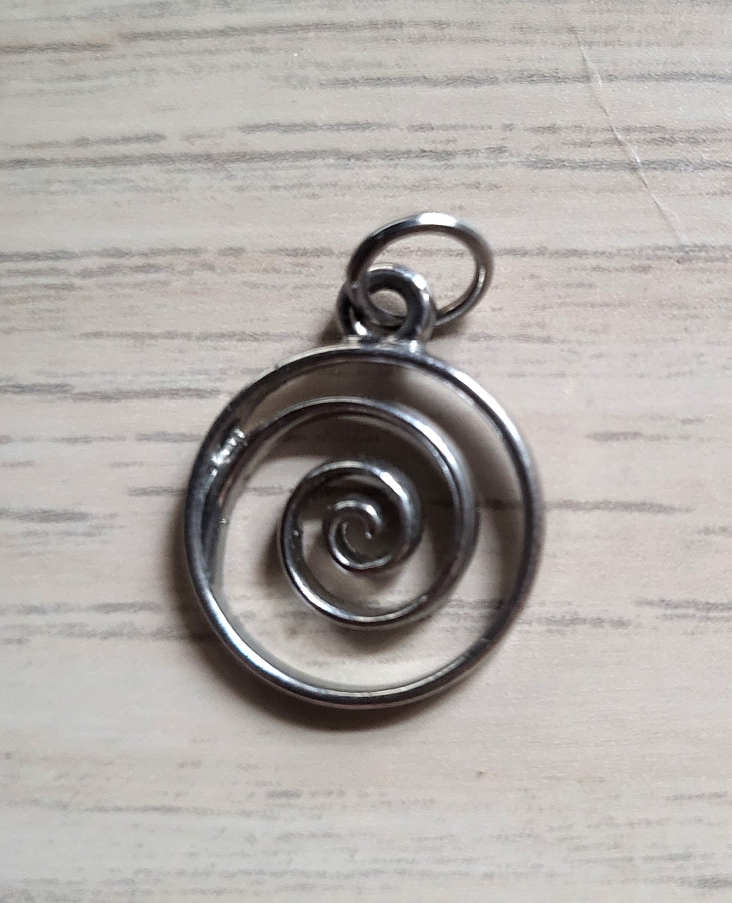 3 Silver Pendants Swirl Flower People Charms