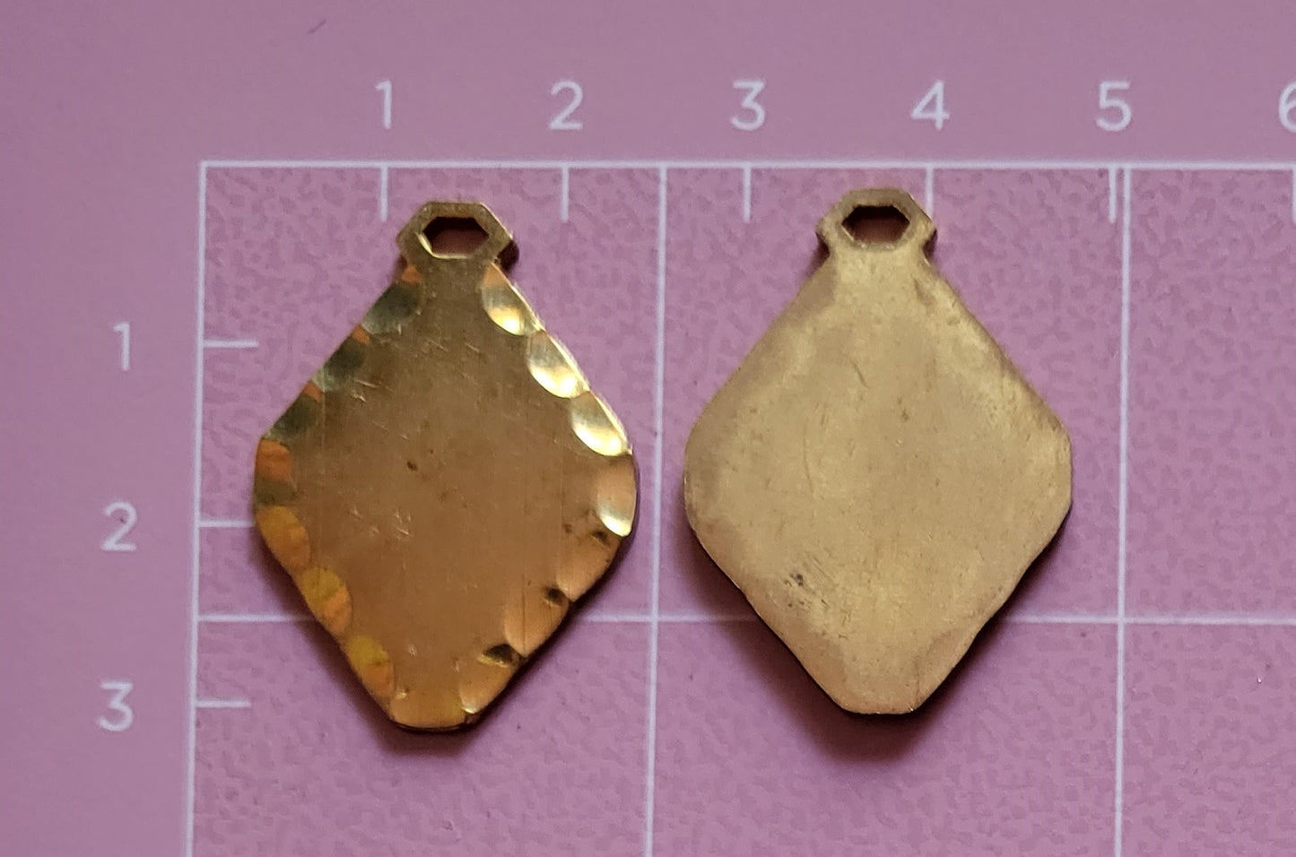 brass hammered diamond jewelry finding charm pendant embellishment