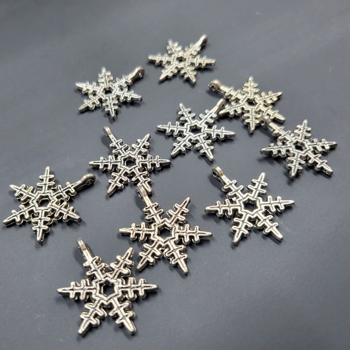 Silver Snowflake Pendant Charm Craft Jewelry Findings