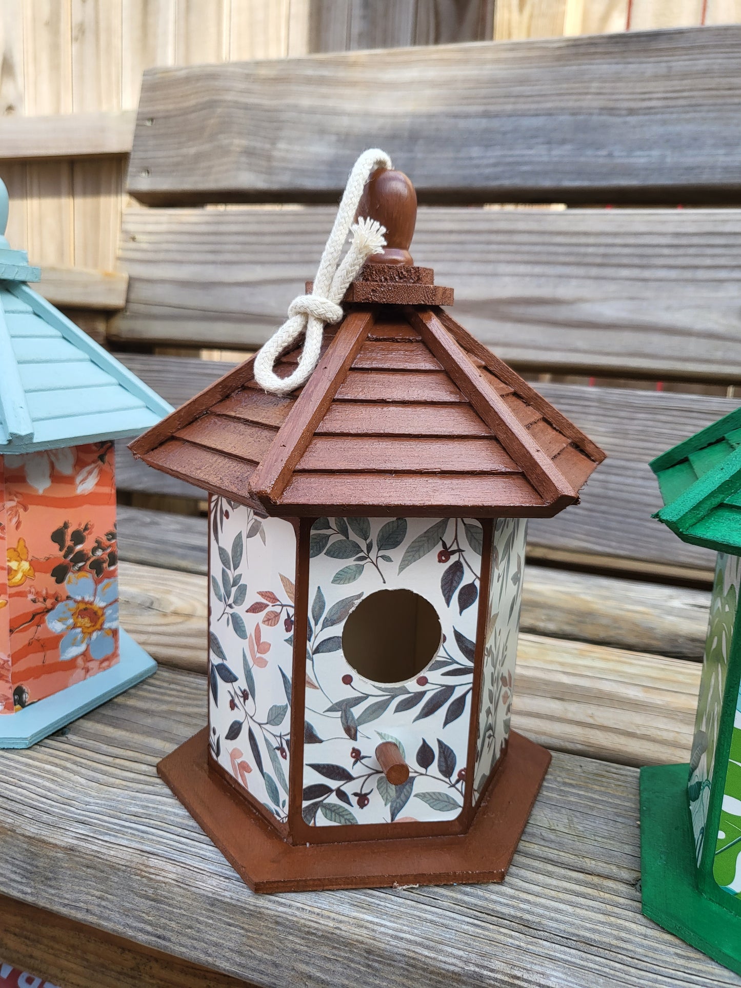 Hand Painted Decoupage Gazebo Birdhouses