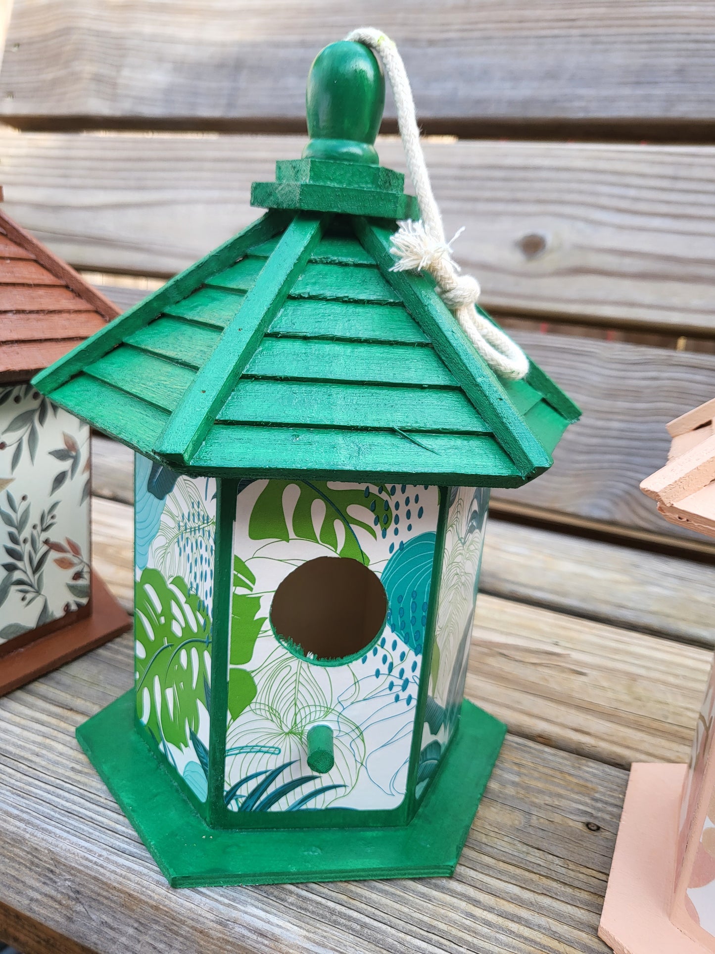 Hand Painted Decoupage Gazebo Birdhouses