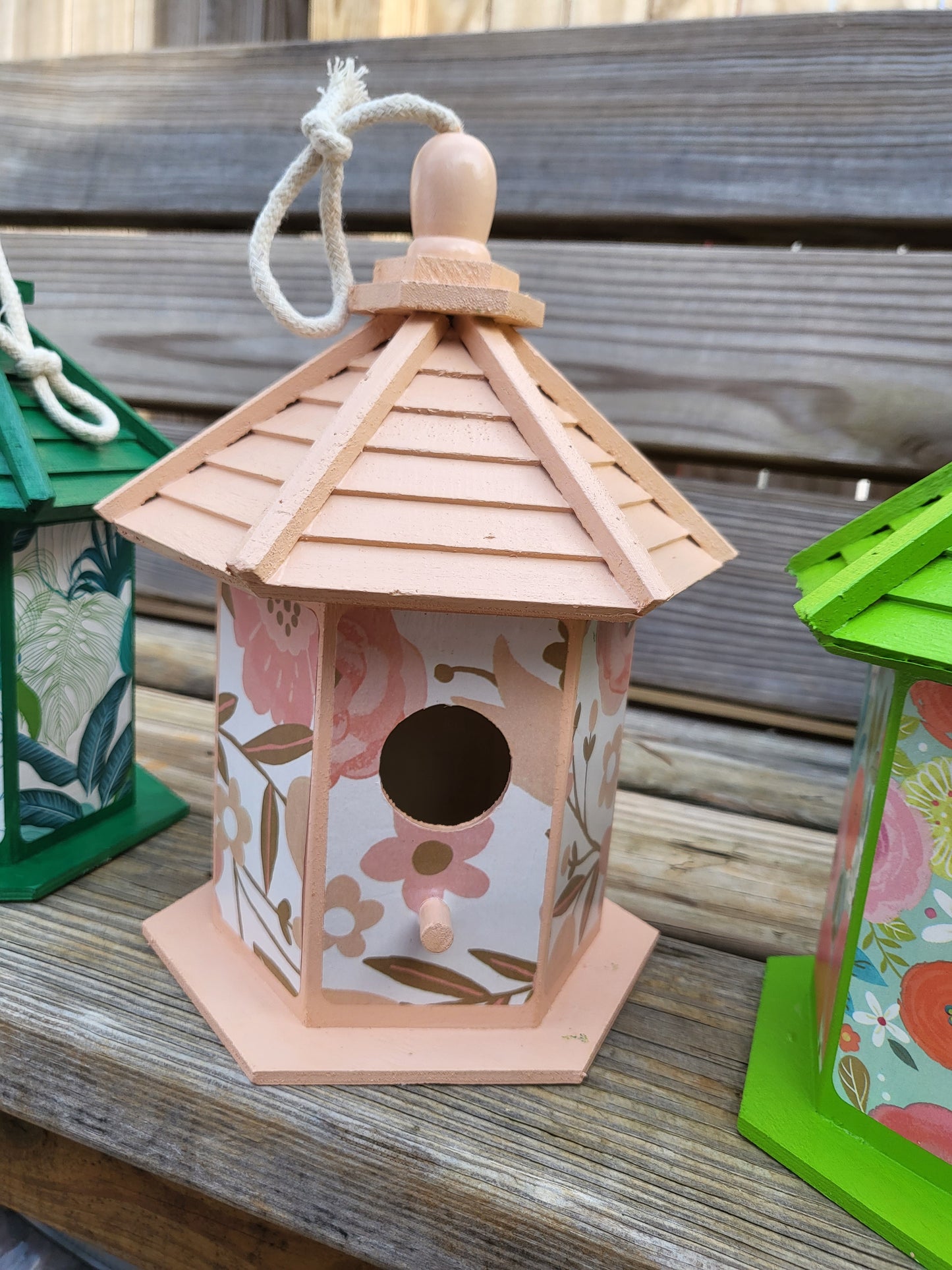 Hand Painted Decoupage Gazebo Birdhouses