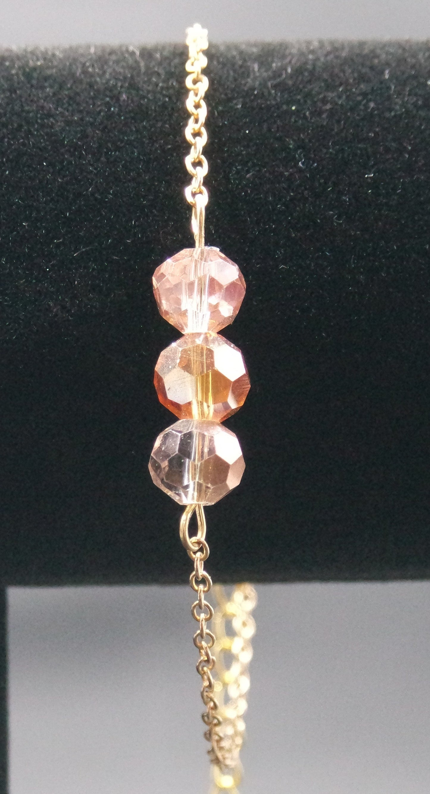 Gold Brown Sparkle Bead Bracelet