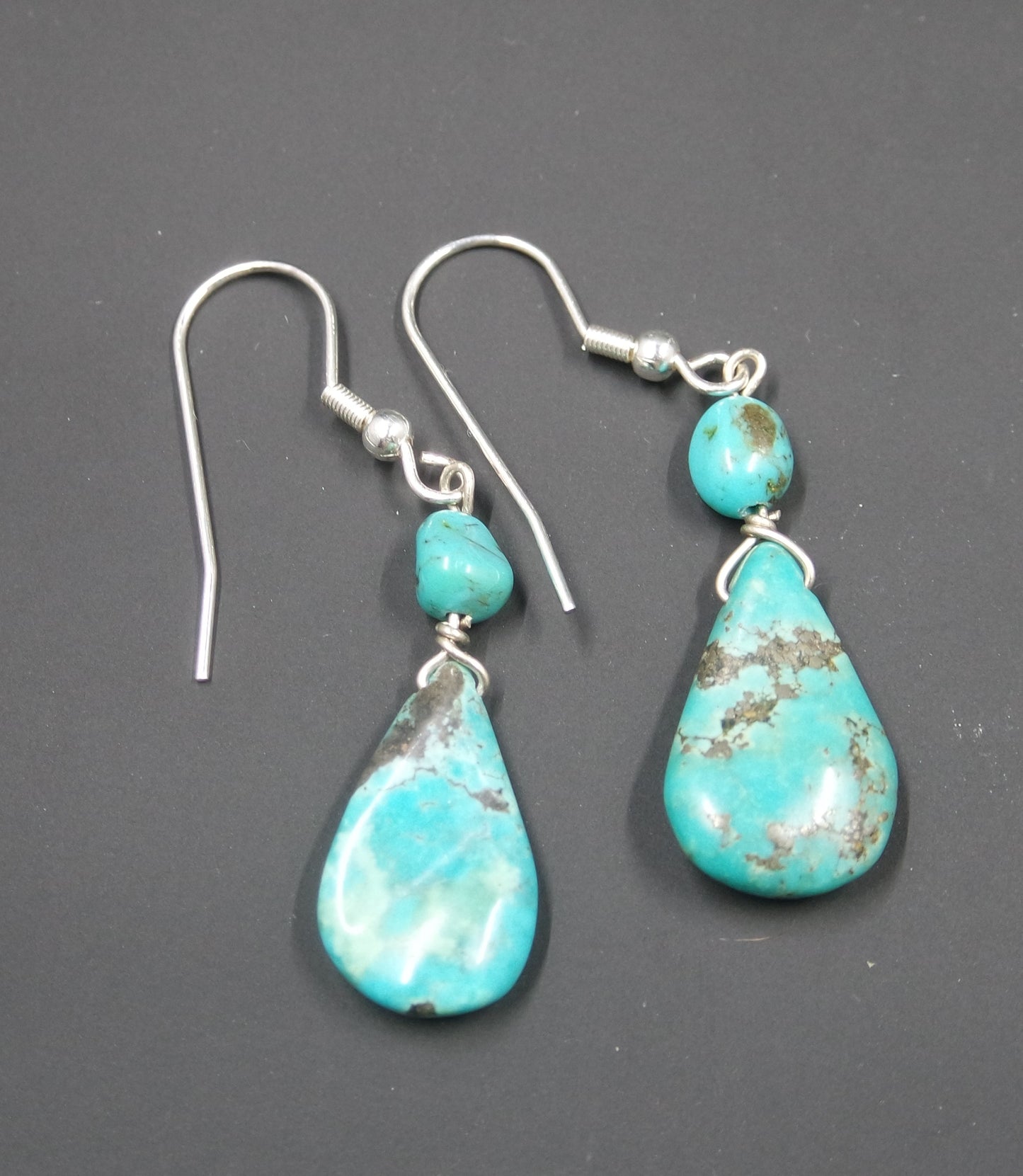 Turquoise Teardrop Dangle Drop Earrings - Unique Jewelry