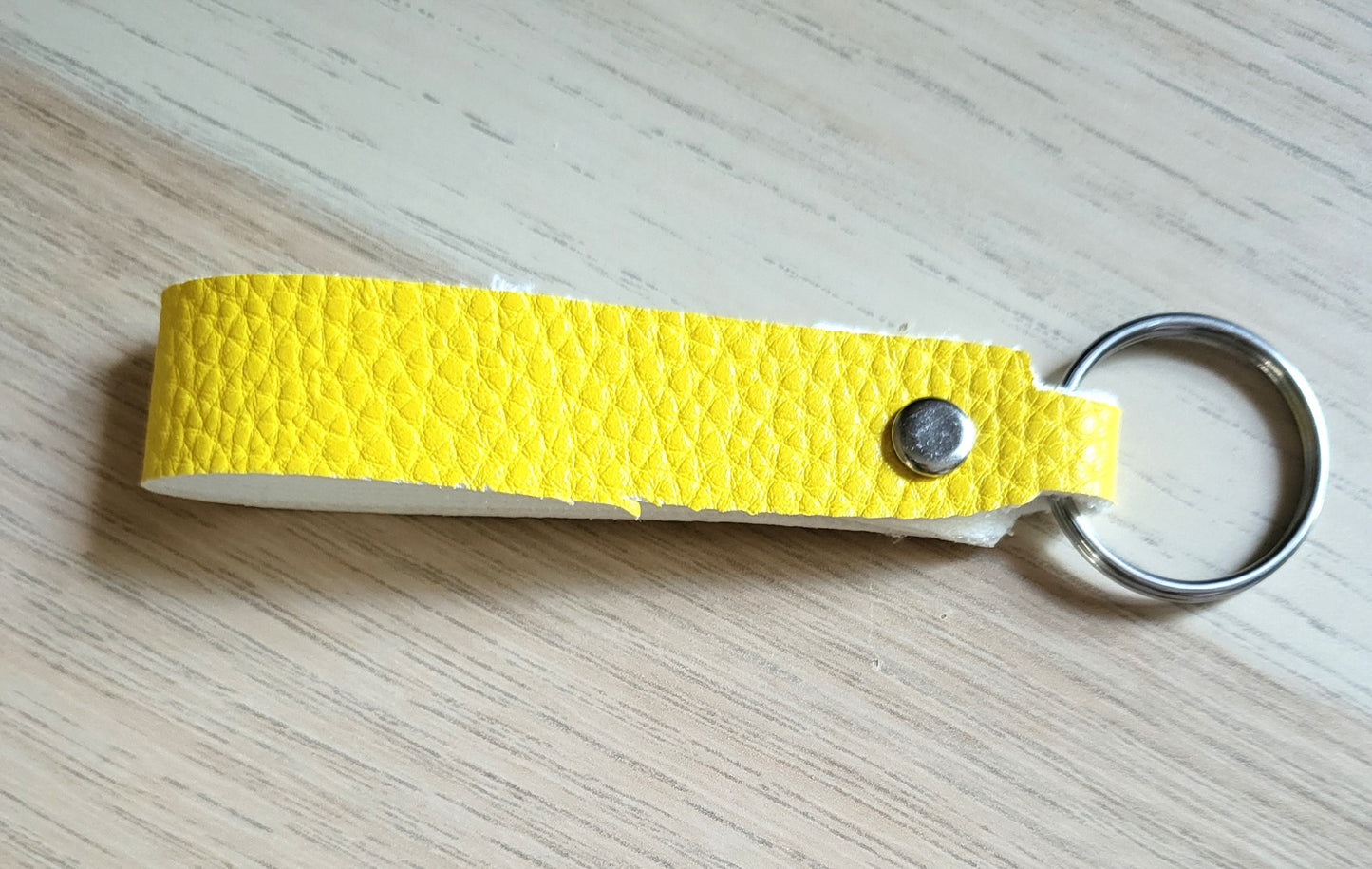 Faux Leather Keychain - Yellow