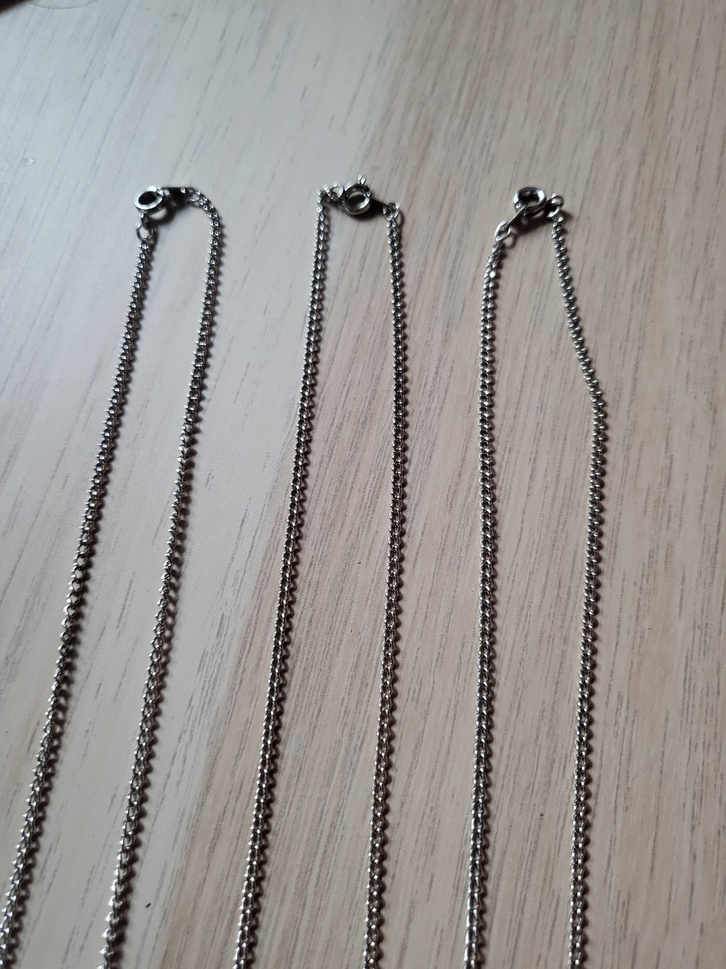 3 Silver Chains Costume Fashion Necklaces