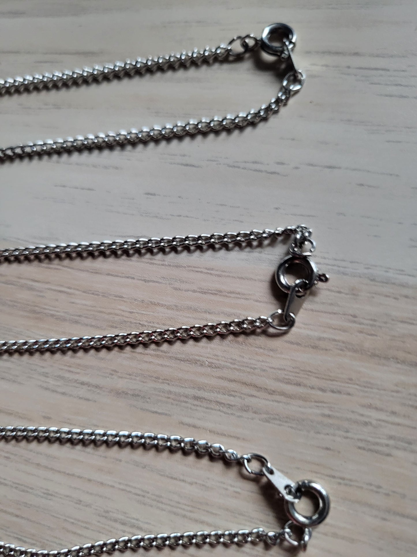 3 Silver Chains Costume Fashion Necklaces