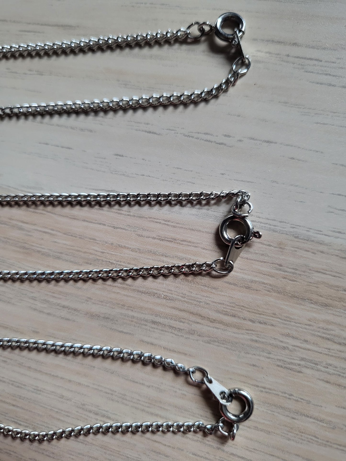 3 Silver Chains Costume Fashion Necklaces