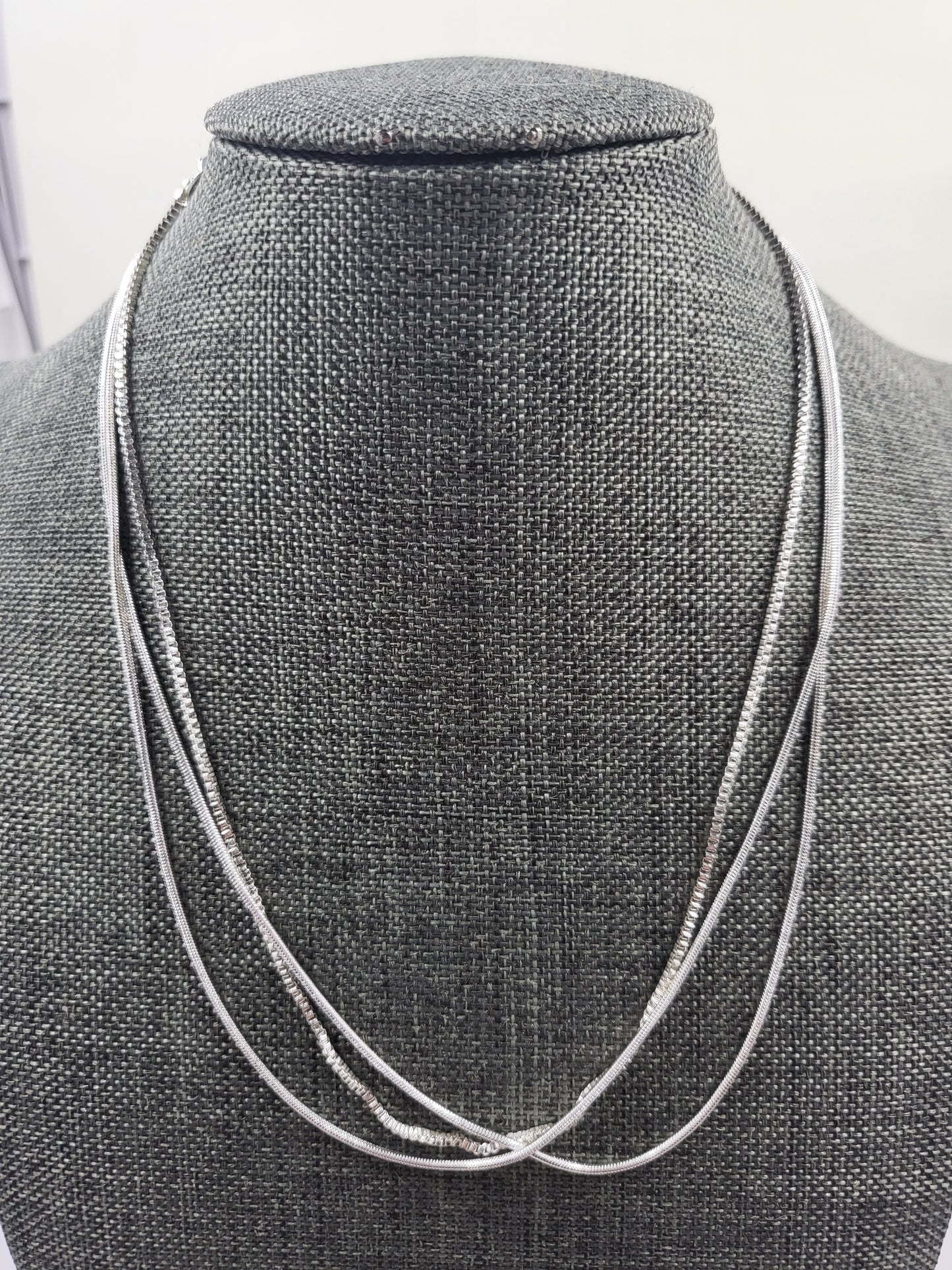 925 Sterling Silver Square Diamond Cut Snake Chain Necklace