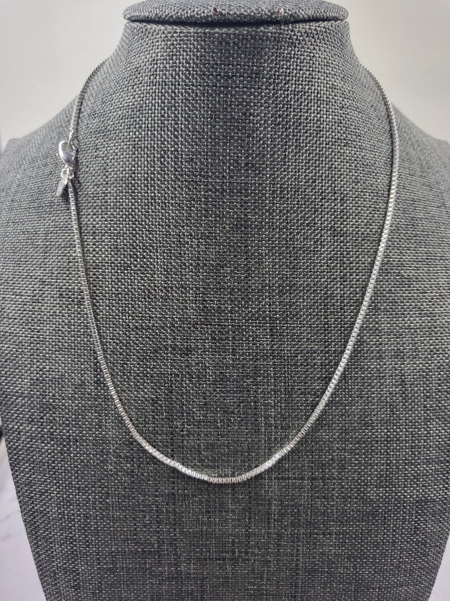 925 Sterling Silver Square Diamond Cut Snake Chain Necklace