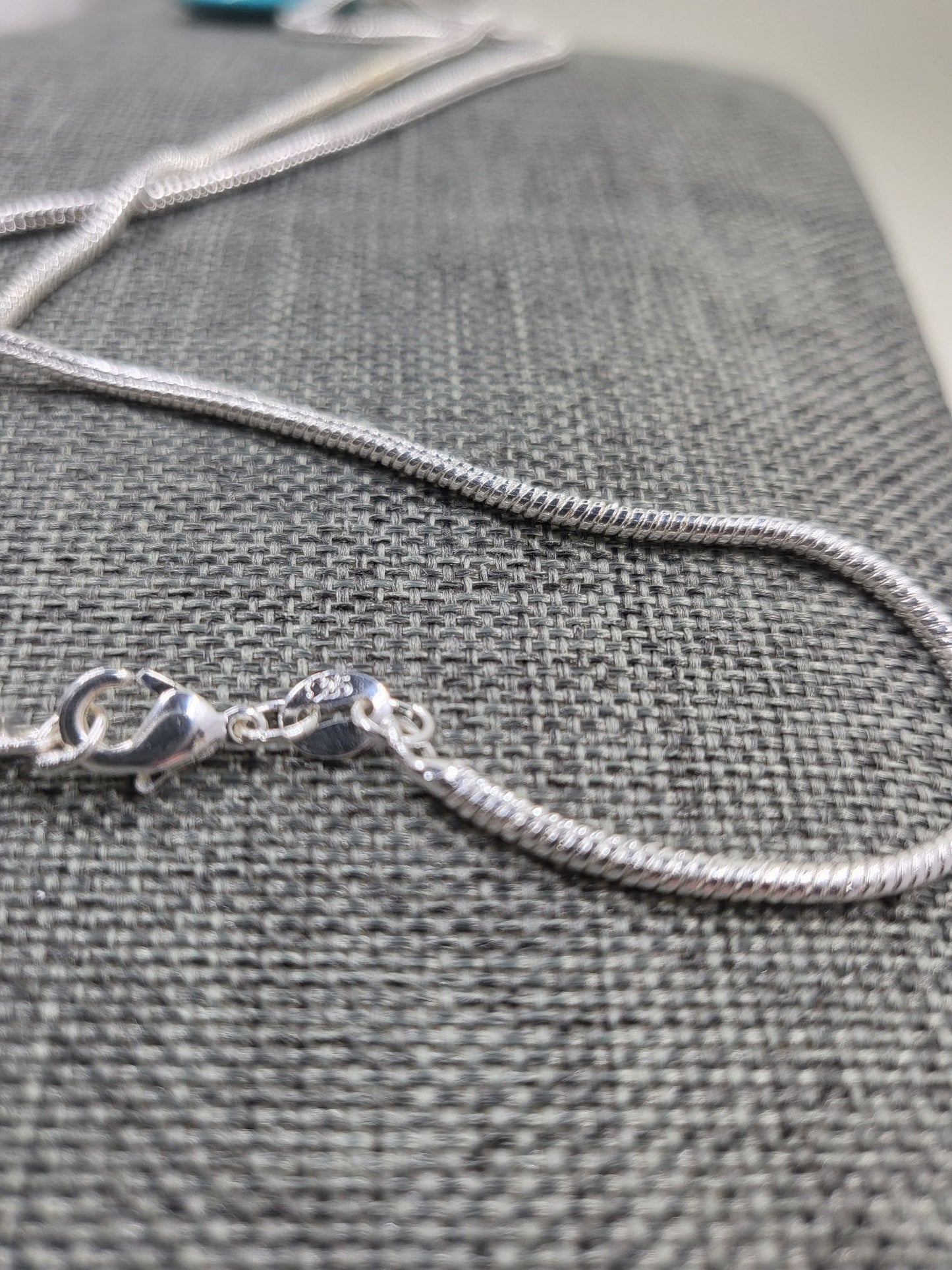 925 Sterling Silver Square Diamond Cut Snake Chain Necklace
