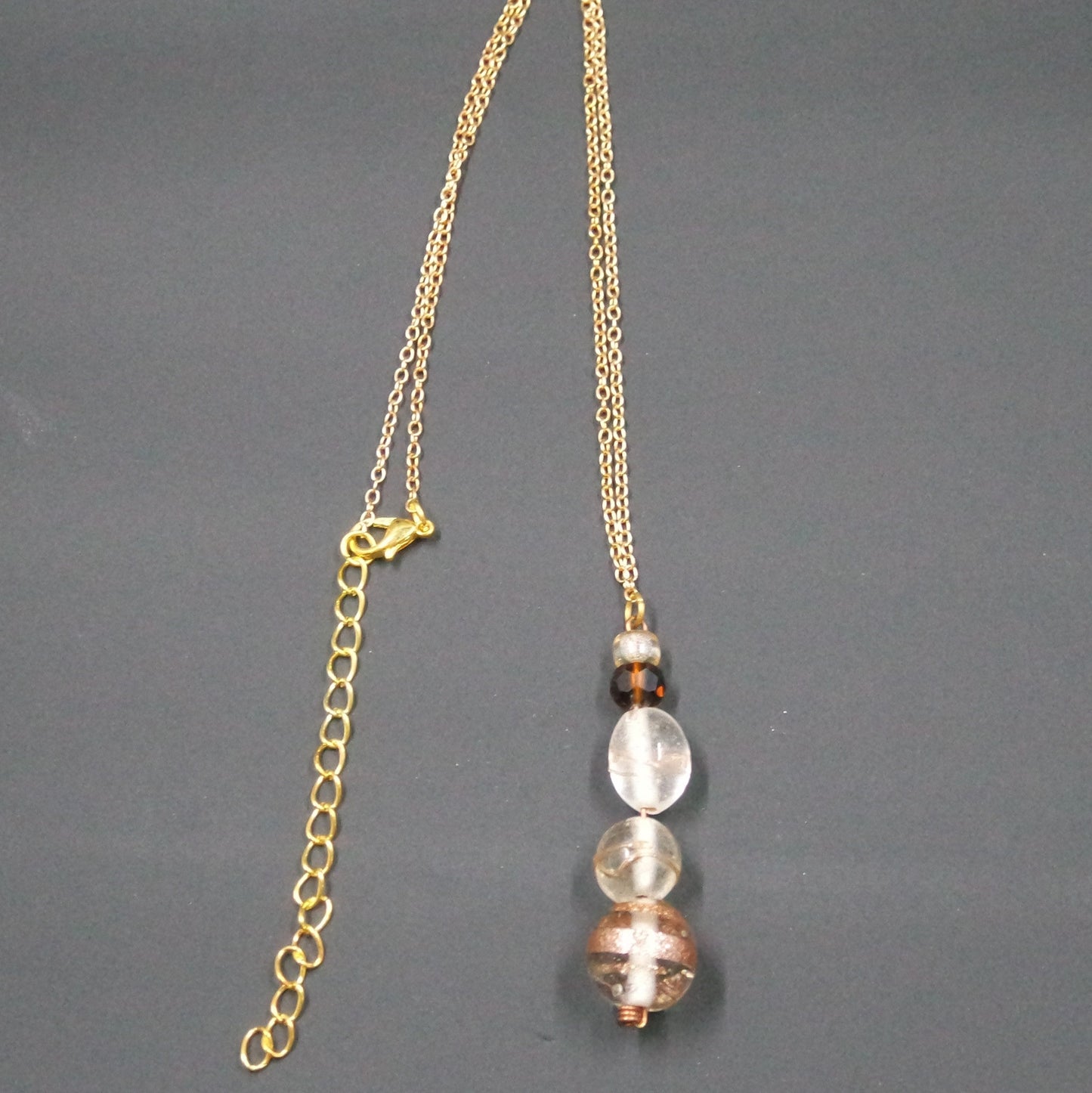 Gold Copper Sparkle Glitter Necklace