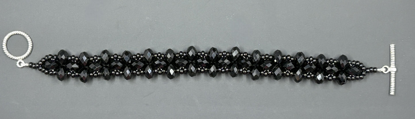 Black Crystal Beaded Bracelet
