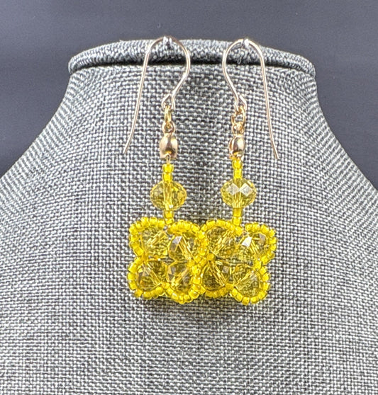 Sunshine Yellow Crystal Earrings