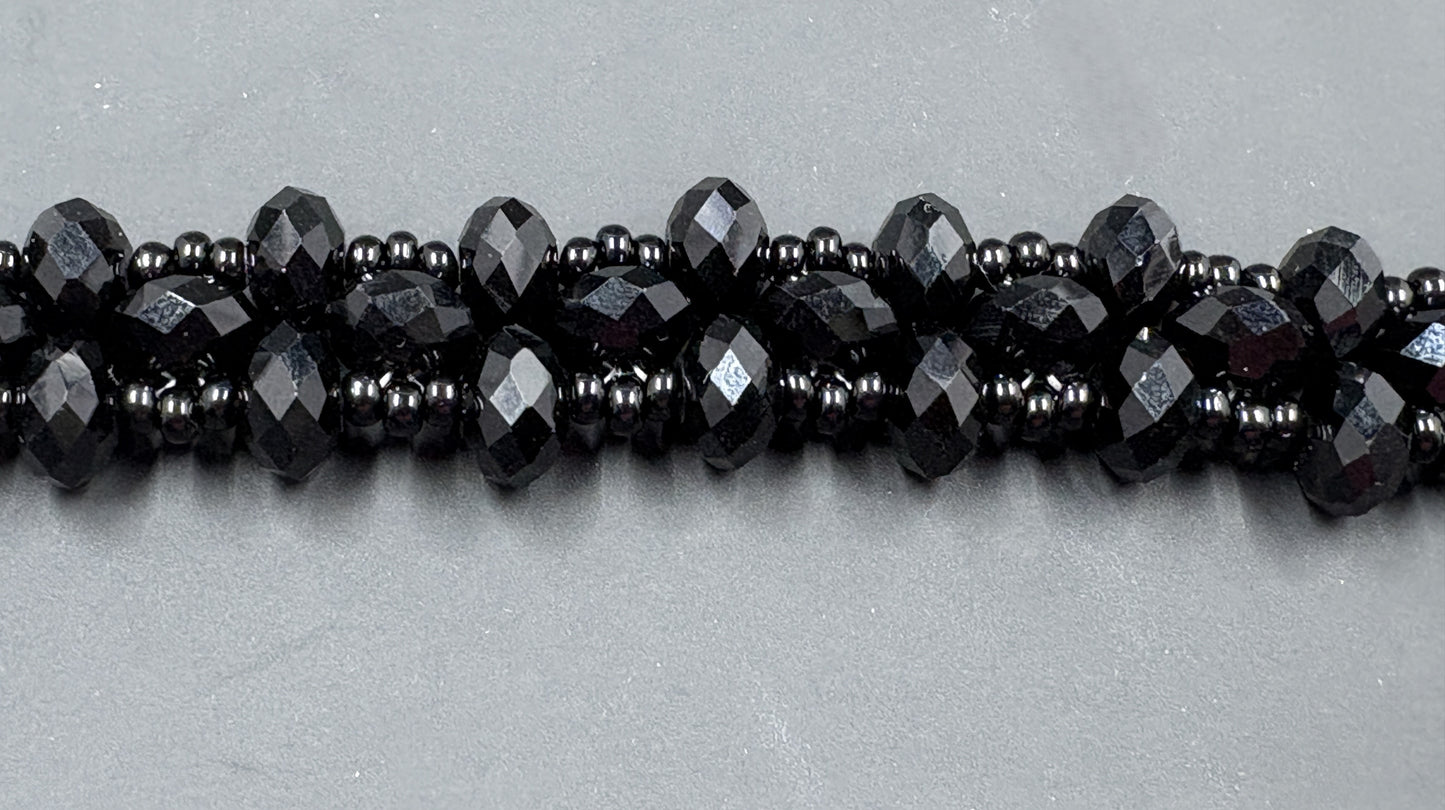 Black Crystal Beaded Bracelet