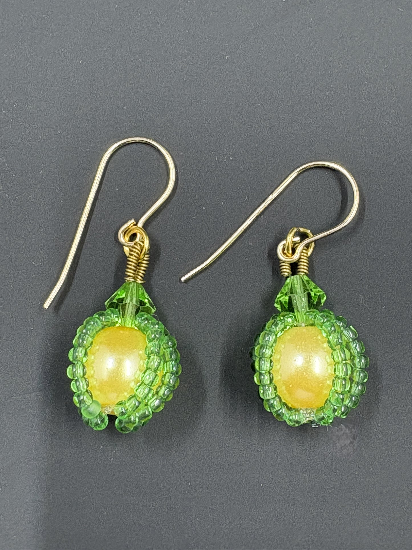 Sunshine Wrapped Bead Earrings