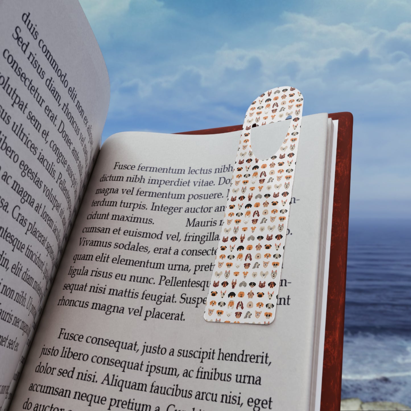 Metal Bookmark, dog pattern, pet lover, dog mom, dog faces, colorful bookmark