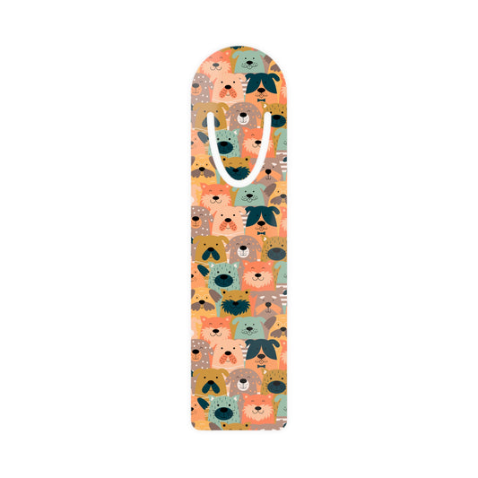 Metal Bookmark, dog pattern, pet lover, dog mom, dog crowd, colorful bookmark