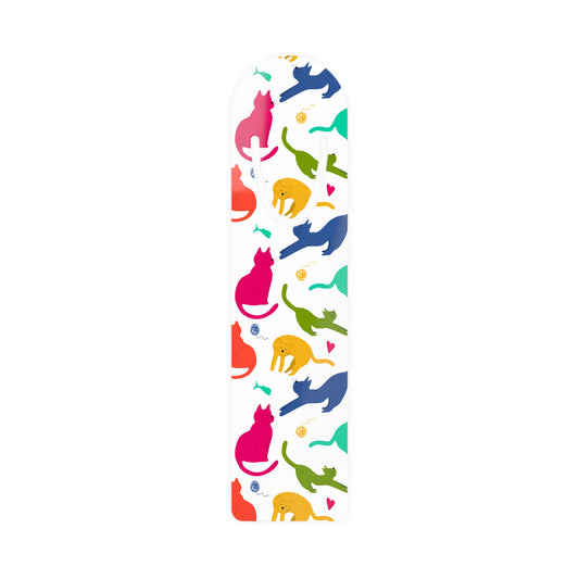 Metal Bookmark, cat pattern, pet lover, cat mom, cute cat, colorful bookmark