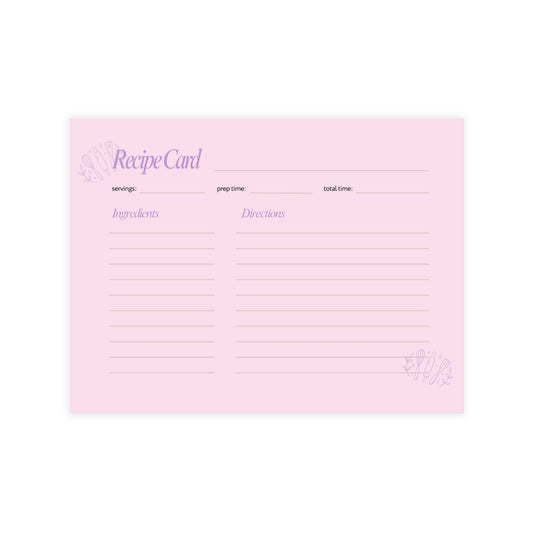 Recipe Cards Bundle - 4x6 Pink Recipe Cards, Recipe Collection, Recipe Card Set
