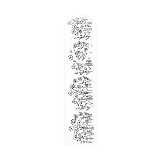 Metal Bookmark, Hand-drawn wildflowers, floral bookmark, simple flower bookmark