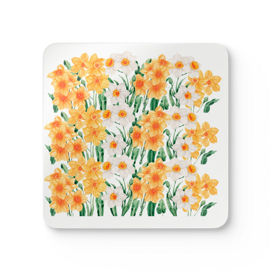 Coaster Set of 4 - Yellow Daffodil Flowers