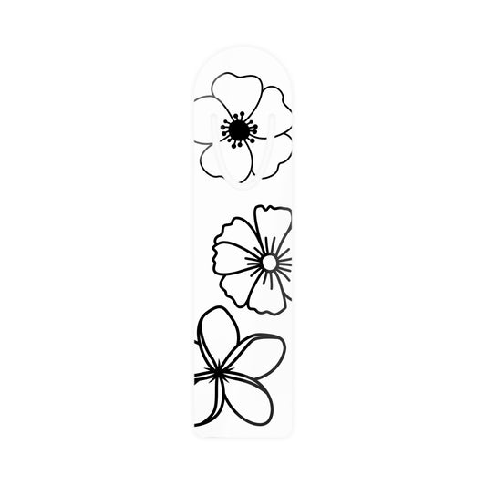 Metal Bookmark Hand-drawn large flowers, floral bookmark, simple flower bookmark