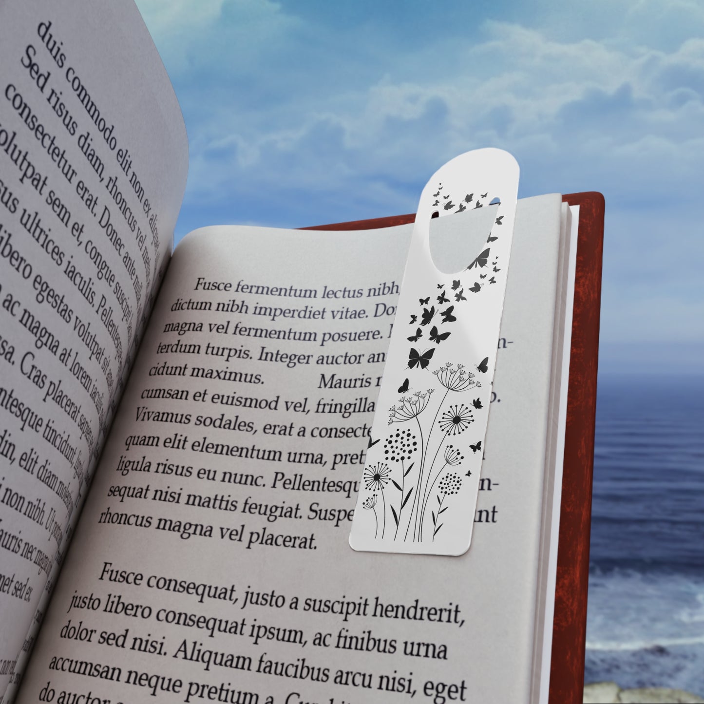 Metal Bookmark Butterfly Flowers, floral bookmark, simple flower bookmark