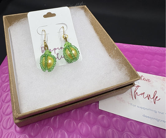 Sunshine Wrapped Bead Earrings