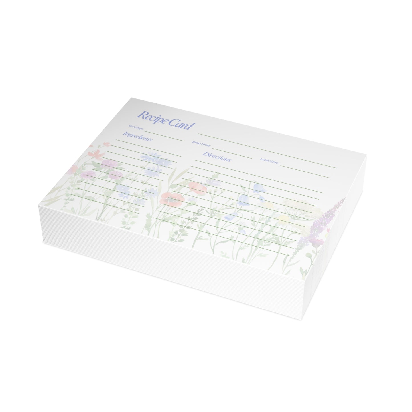 Set of 4x6 Wild Flower Recipe Cards, Kitchen Gift, Cooking Accessories