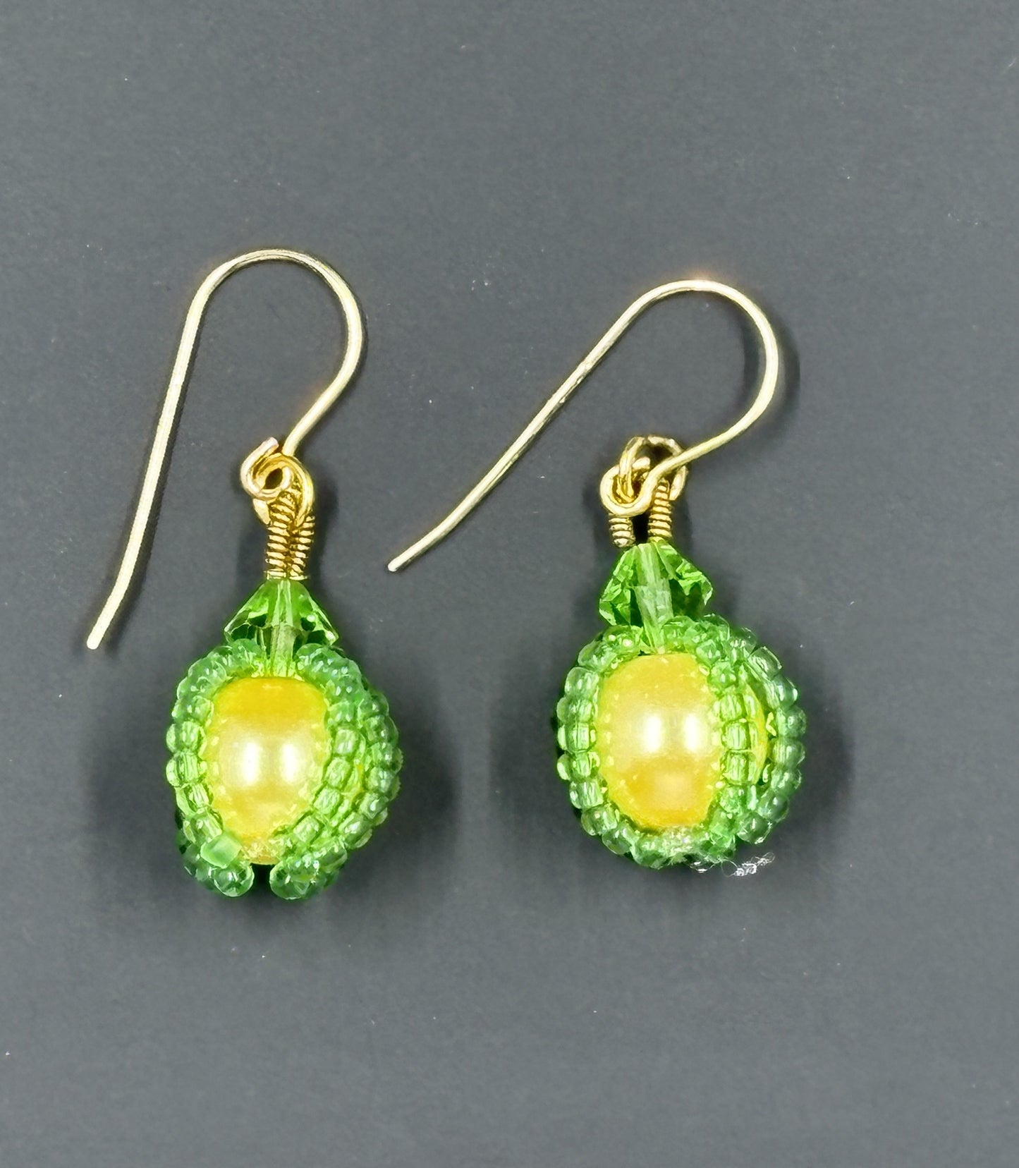 Sunshine Wrapped Bead Earrings