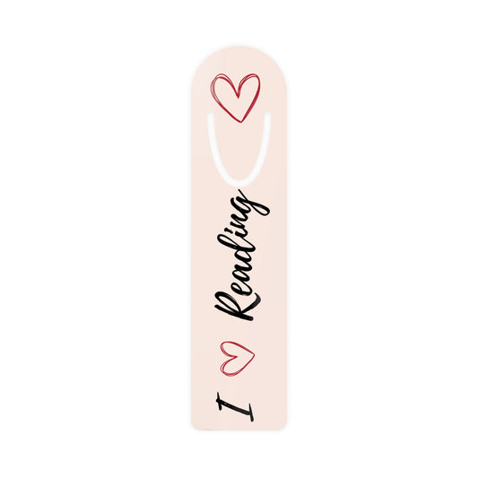 Metal Bookmark, I love reading, heart bookmark, book lover gift, pink bookmark