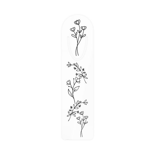 Metal Bookmark, Hand-drawn flowers, floral bookmark, simple flower bookmark