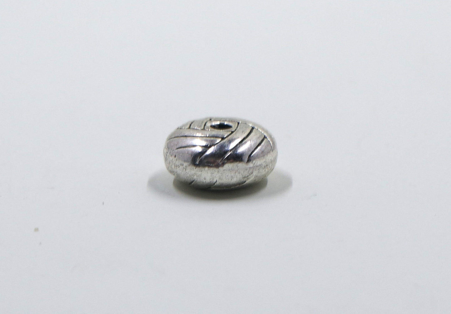 Basket Knot Weave Bead Charm Antique Silver Tone