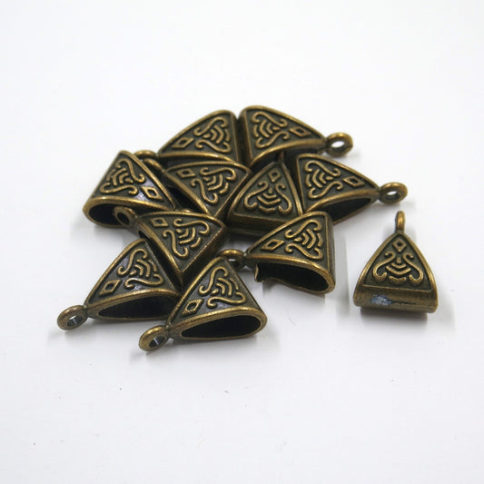 Celtic Triangle Charm Antique Brass