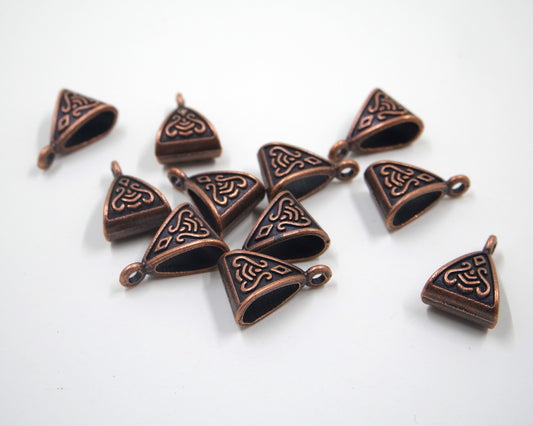 Celtic Triangle Charm Antique Copper