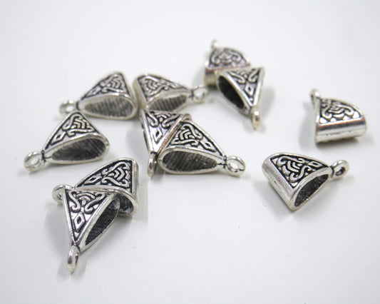 Celtic Triangle Charm Antique Silver