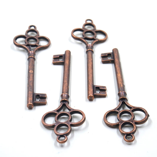 Key Charm Pendant Antique Copper Tone