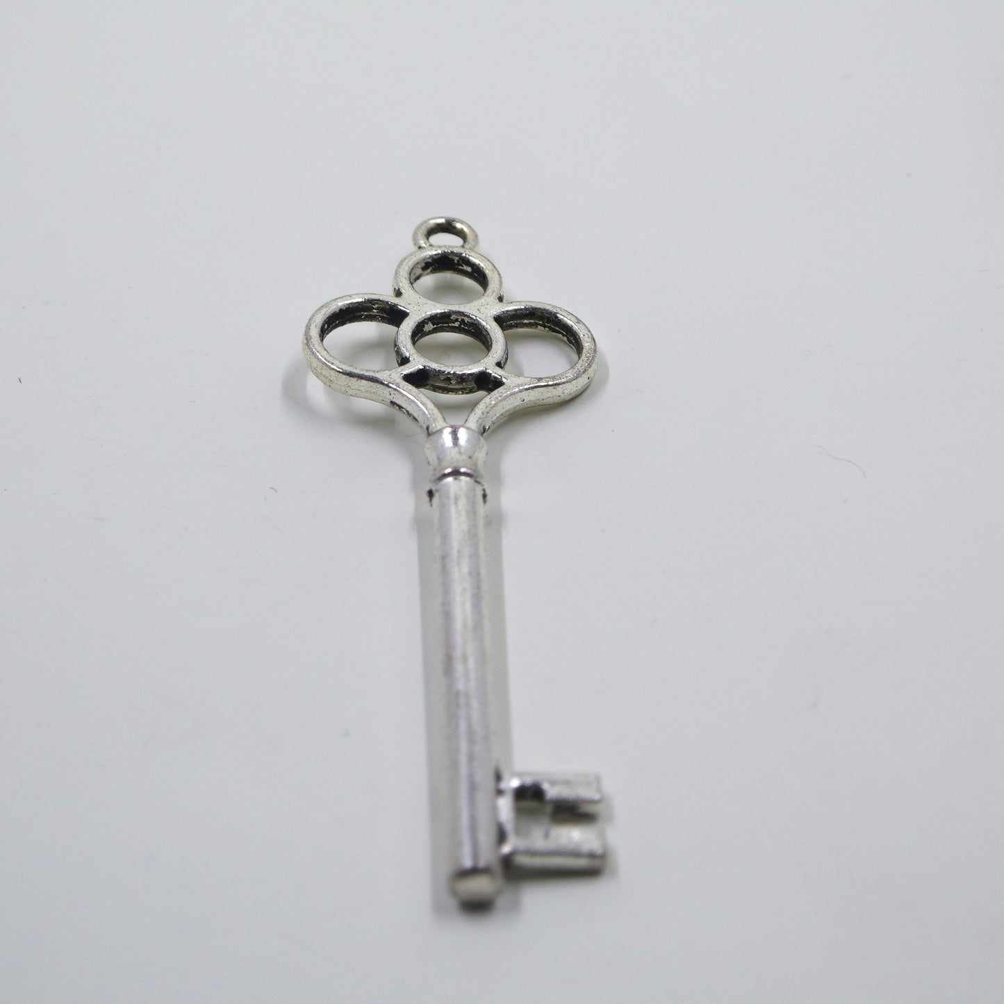 Key Charm Pendant Antique Silver Tone