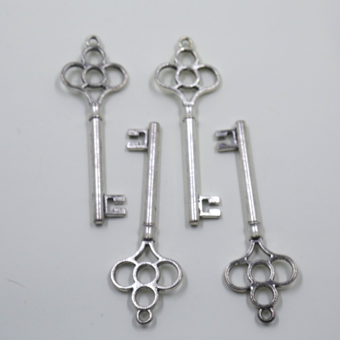 Key Charm Pendant Antique Silver Tone