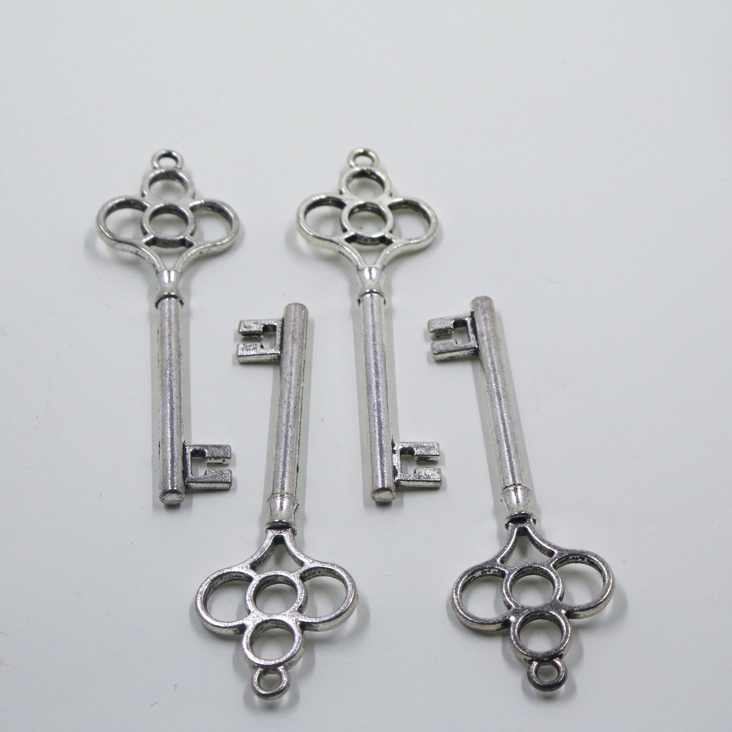 Key Charm Pendant Antique Silver Tone