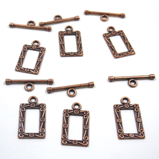 Rectangle Frame Clasp Antique Copper Tone