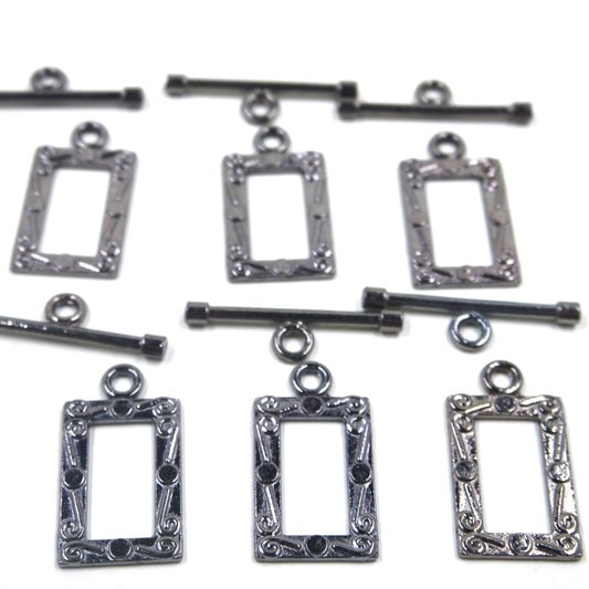 Rectangle Frame Clasp Gunmetal Tone