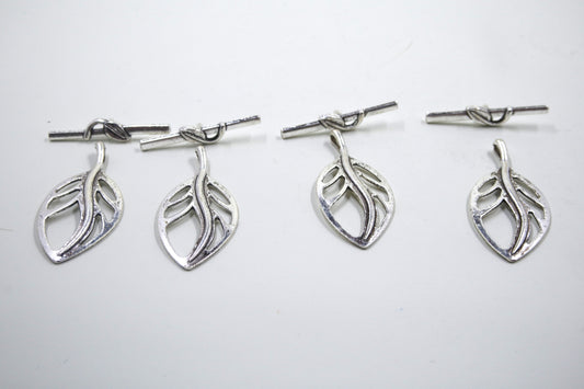 Leaf Toggle Clasp Antique Silver