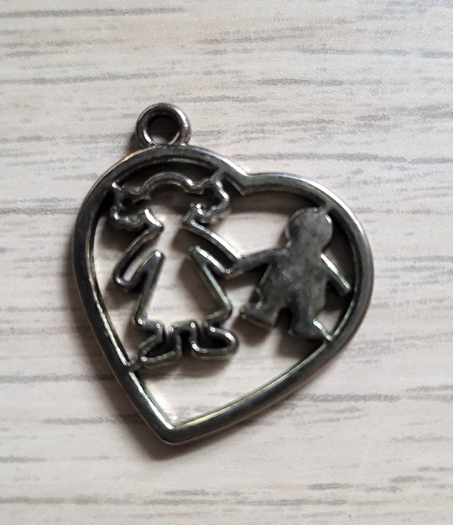3 Silver Pendants Swirl Flower People Charms