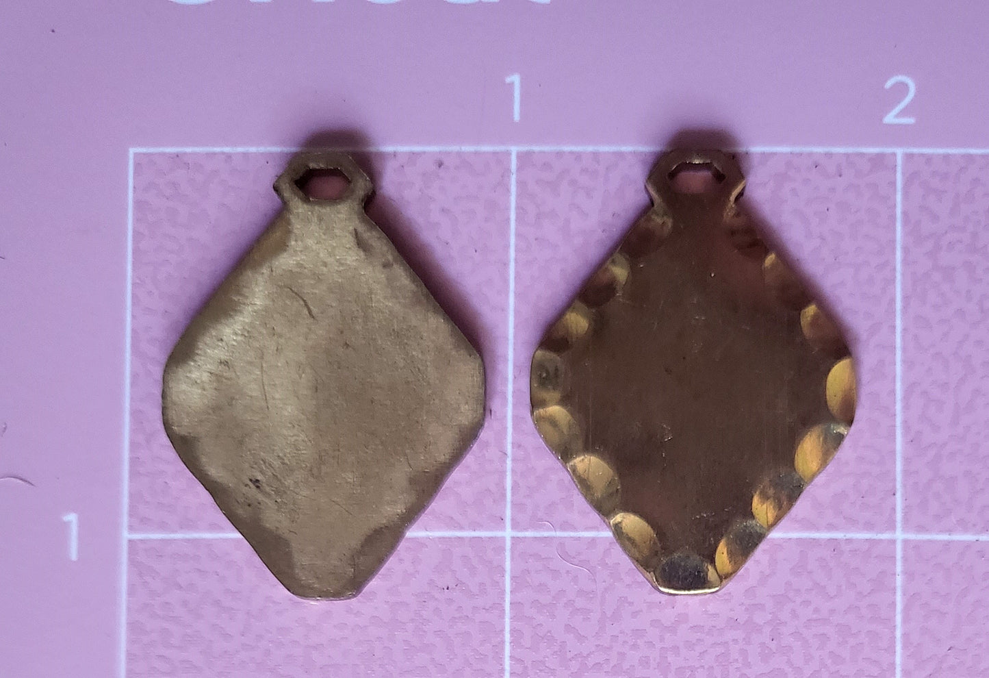 brass hammered diamond jewelry finding charm pendant embellishment